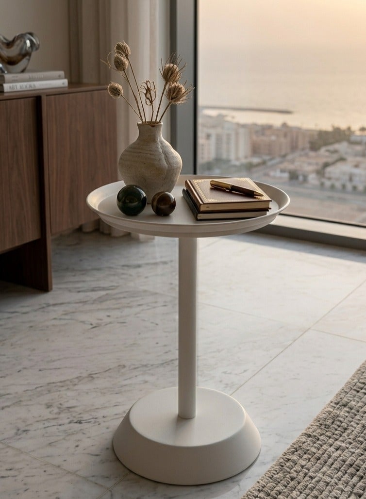 TarafCom Modern round side table - all white - Image 3