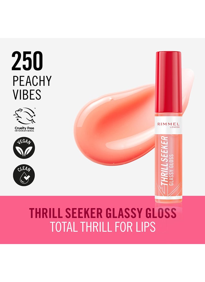 RIMMEL LONDON ملمع الشفاه Thrill Seeker Glassy Gloss - 250 - Peachy Vibes  - Image 2