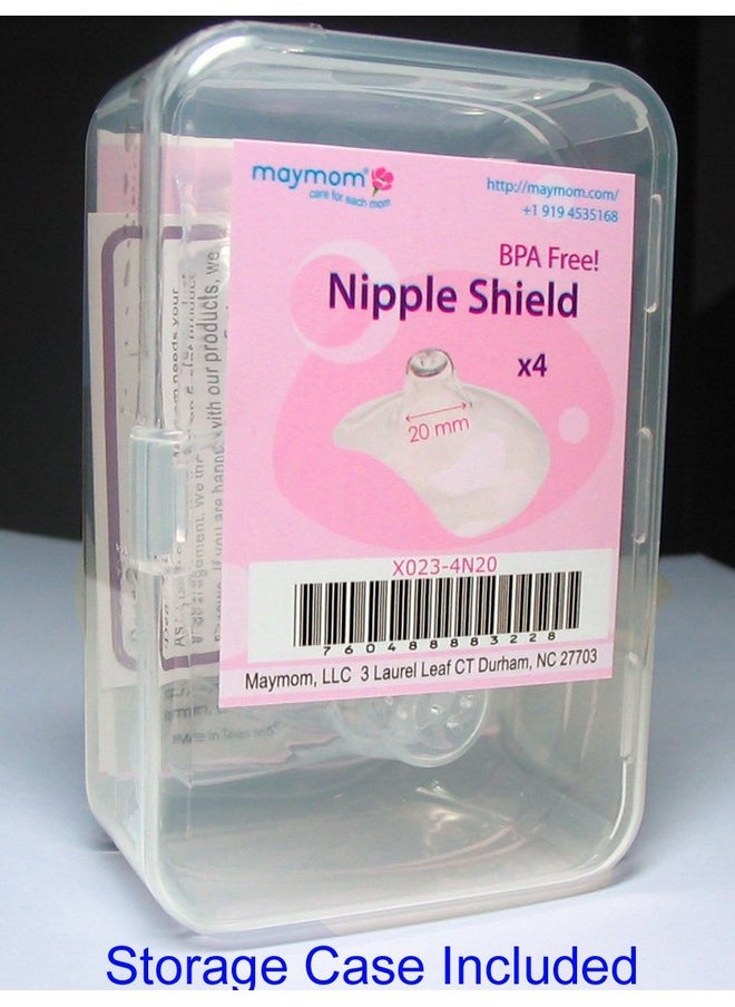 Maymom Nipple Shield (Small/Extra Small) 4Pc In Reuseable Storage Case (Thicker Version)  - Image 2
