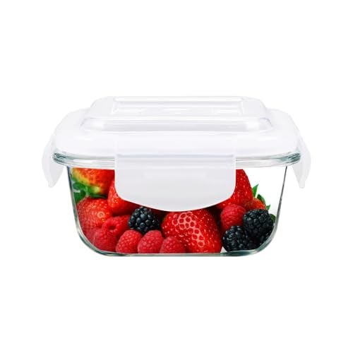 SOPL-OLIVEWARE Oliveware Food Storage Container | Square Container | 320ml| Air-Tight Fridge Organizer Case | BPA-Free Locking Lids | Microwave & Freezer Safe | Leak Proof Food Storage Meal Prep Containers - Image 1