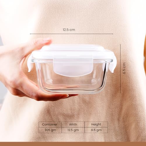 SOPL-OLIVEWARE Oliveware Food Storage Container | Square Container | 320ml| Air-Tight Fridge Organizer Case | BPA-Free Locking Lids | Microwave & Freezer Safe | Leak Proof Food Storage Meal Prep Containers - Image 3