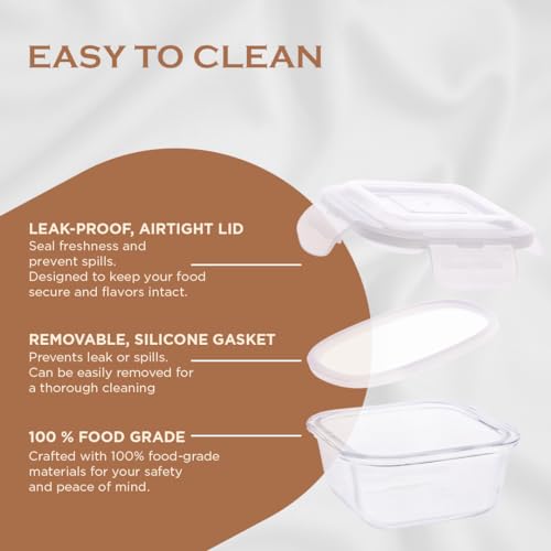 SOPL-OLIVEWARE Oliveware Food Storage Container | Square Container | 320ml| Air-Tight Fridge Organizer Case | BPA-Free Locking Lids | Microwave & Freezer Safe | Leak Proof Food Storage Meal Prep Containers - Image 5