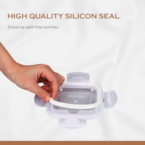 SOPL-OLIVEWARE Oliveware Food Storage Container | Square Container | 320ml| Air-Tight Fridge Organizer Case | BPA-Free Locking Lids | Microwave & Freezer Safe | Leak Proof Food Storage Meal Prep Containers - Image 4