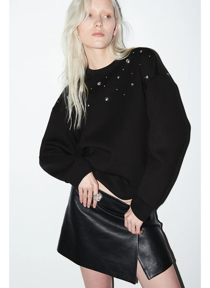 H&M Studded Scuba Sweatshirt