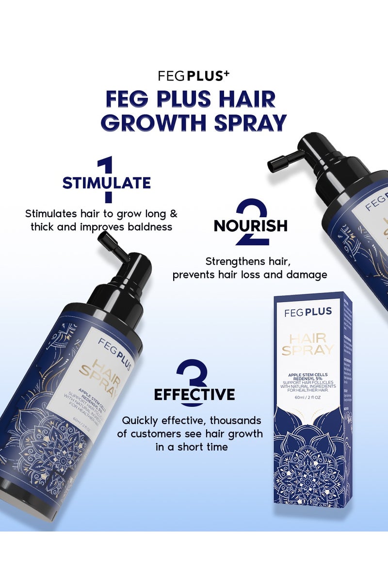 FEG Plus FEGPLUS Hair Growth Serum - 22% Rosemary Extract For Hair Loss Control & Hair Growth In Men & Women, Boost Thicker Beard & Hair Growth, Improve Baldness | The best hair serum made in the USA (60ml) - Image 2