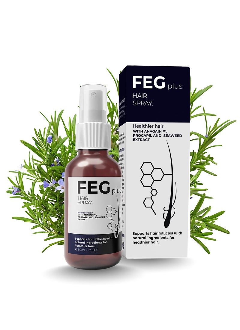 FEG Plus - FEGPLUS Hair Growth Serum - 22% Seaweed Extract For Hair Loss Control & Hair Growth In Men & Women, Boost Thicker Beard & Hair Growth, Improve Baldness | The best hair serum made in the USA (50ml) - Image 1