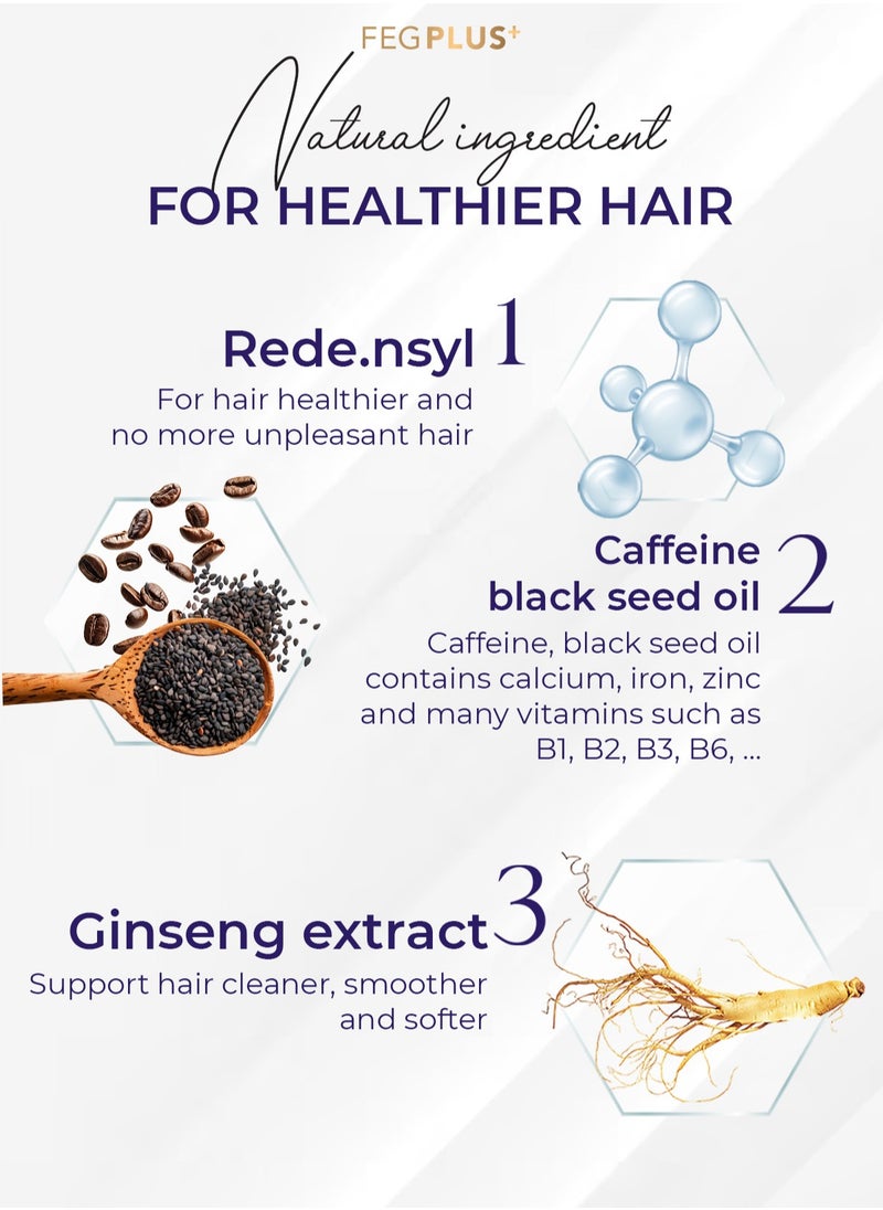 FEG Plus - FEGPLUS Hair Growth Serum - 22% Seaweed Extract For Hair Loss Control & Hair Growth In Men & Women, Boost Thicker Beard & Hair Growth, Improve Baldness | The best hair serum made in the USA (50ml) - Image 1