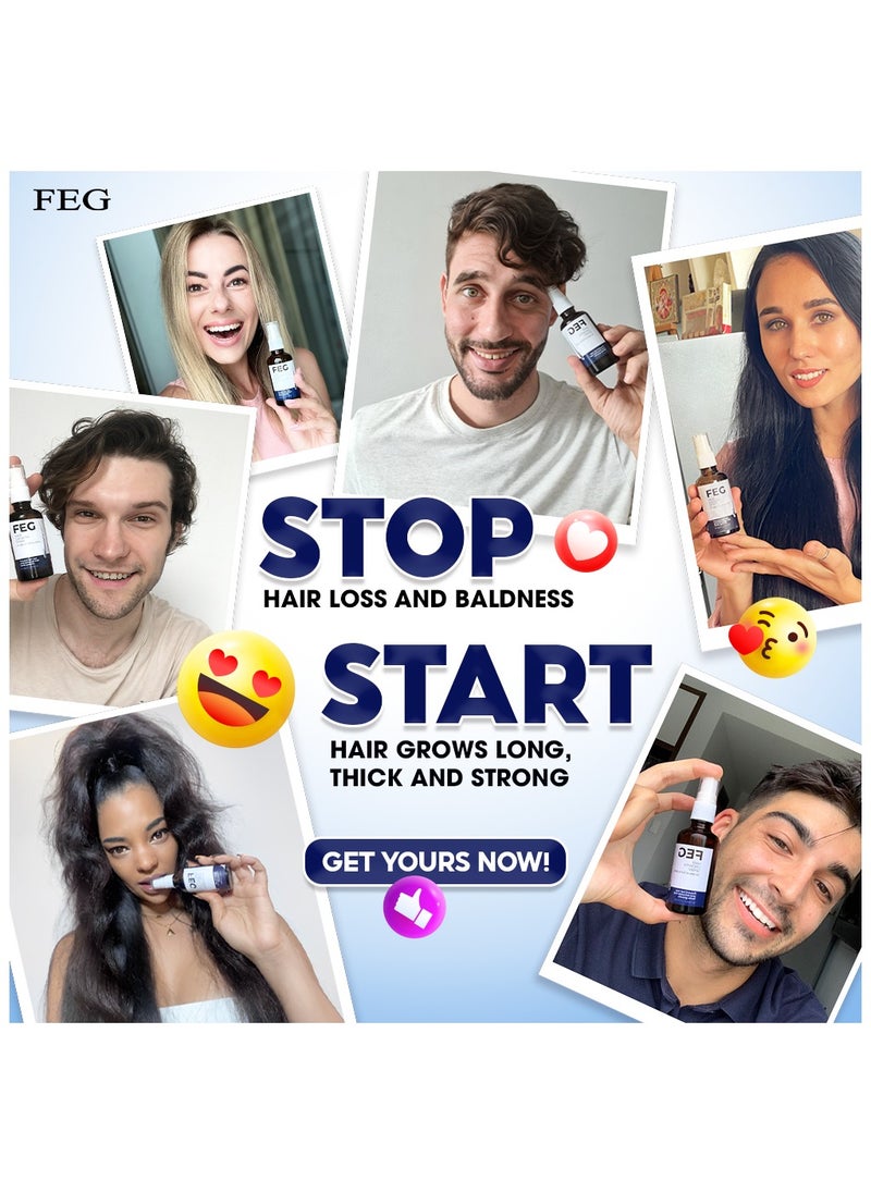 FEG Plus - FEGPLUS Hair Growth Serum - 22% Seaweed Extract For Hair Loss Control & Hair Growth In Men & Women, Boost Thicker Beard & Hair Growth, Improve Baldness | The best hair serum made in the USA (50ml) - Image 1