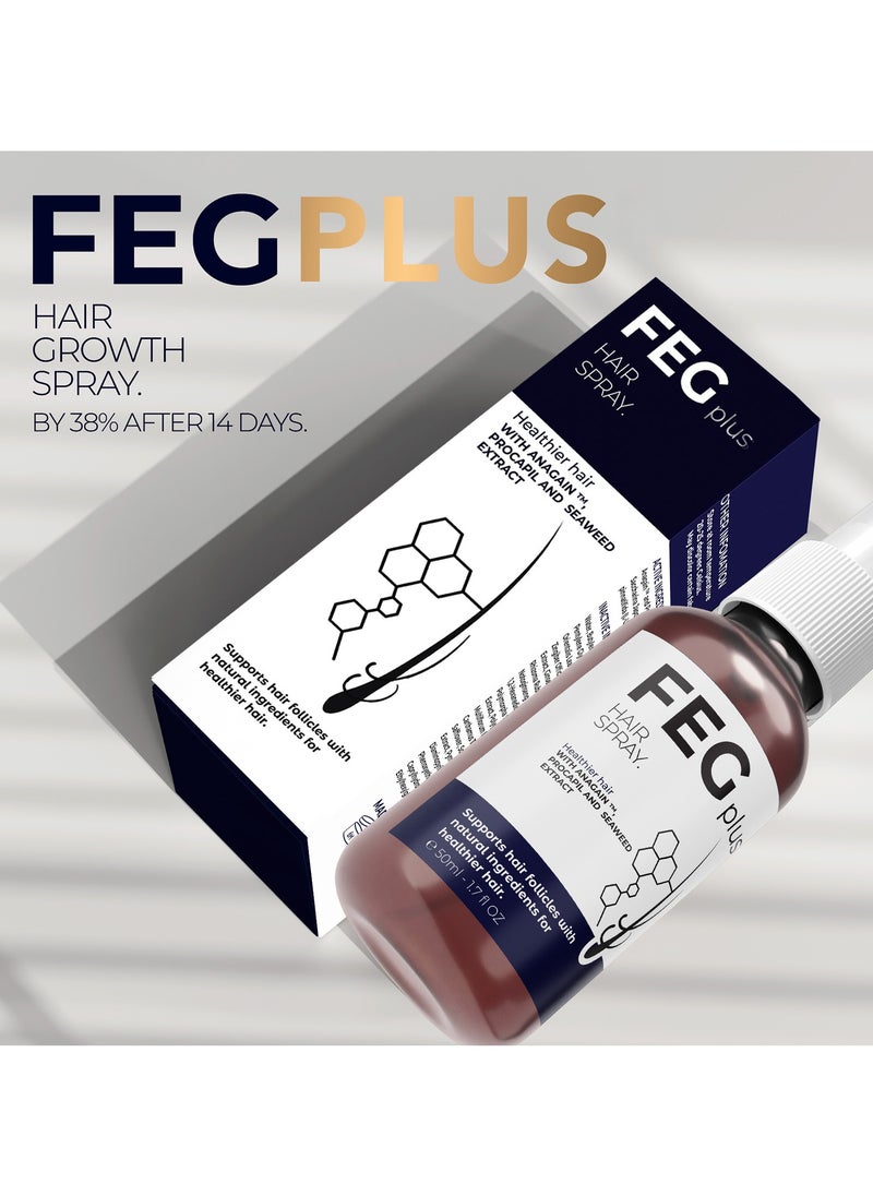 FEG Plus - FEGPLUS Hair Growth Serum - 22% Seaweed Extract For Hair Loss Control & Hair Growth In Men & Women, Boost Thicker Beard & Hair Growth, Improve Baldness | The best hair serum made in the USA (50ml) - Image 1