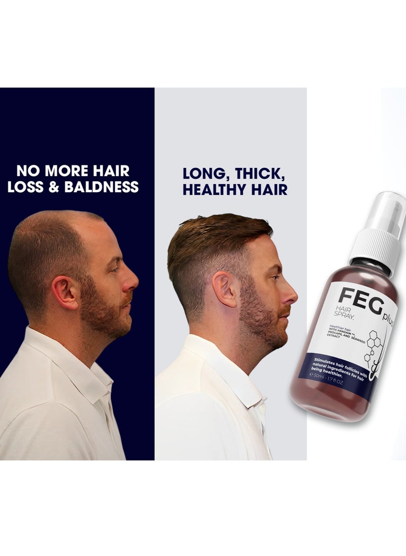 FEG Plus - FEGPLUS Hair Growth Serum - 22% Seaweed Extract For Hair Loss Control & Hair Growth In Men & Women, Boost Thicker Beard & Hair Growth, Improve Baldness | The best hair serum made in the USA (50ml) - Image 1