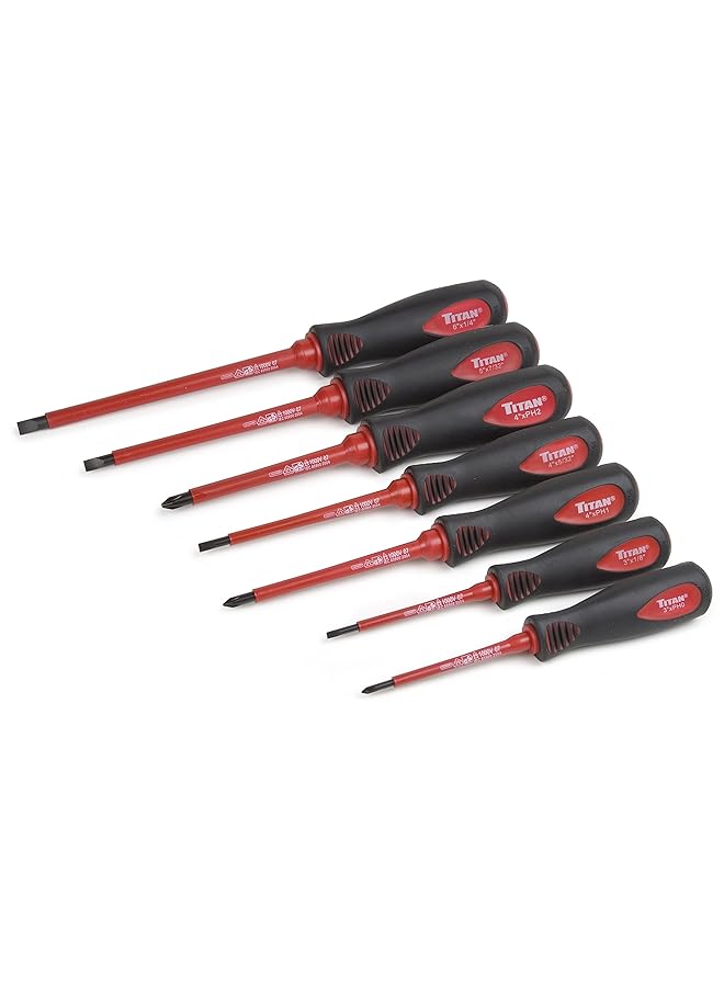 TITAN 17237 Insulated Electrical Screwdriver Set 7 Piece