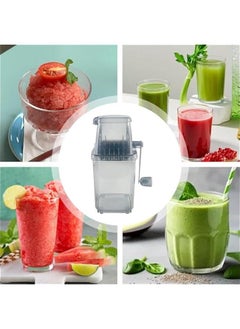 Generic Ice Crusher Manual Rotary Ice Crusher, Transparent Manual Crushing Ice Machine, Portable Ice Shaver with Crank for Hot Season, Lightweight Crush Ice Maker for Home  - Image 4