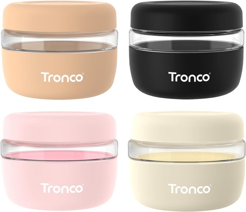 tronco 16 oz Glass Food Storage Containers with Lids, Airtight, Leak & Spill Proof Glass Lunch Bowls for Meal Prep, Salad, Yogurt, Soup & Stew, Microwave & Dishwasher Safe, BPA-Free, Set of 4 - Image 1