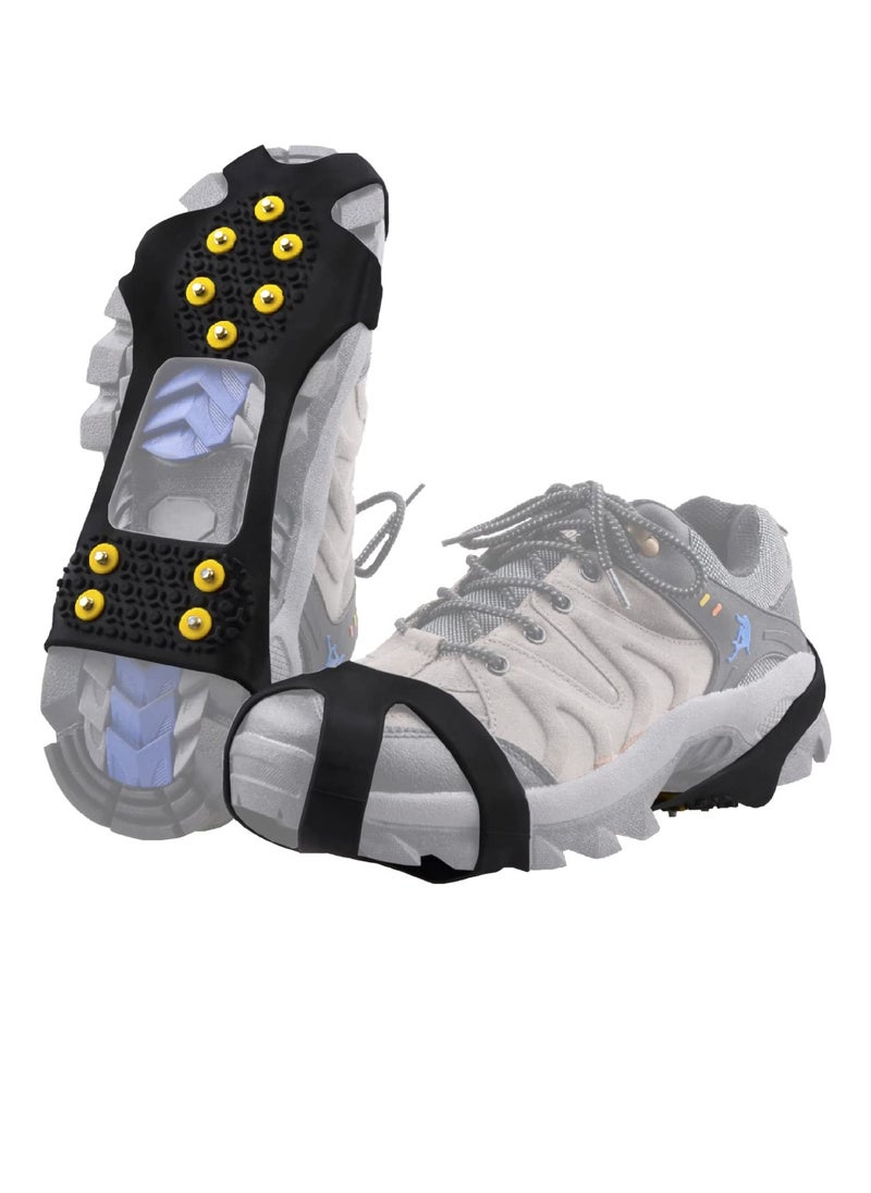 Generic Winter Traction Ice Cleats with 10 Spikes - Perfect for Hiking, Climbing, Fishing & Mountaineering - Unisex Snow Grips for Boots & Shoes  - Image 1