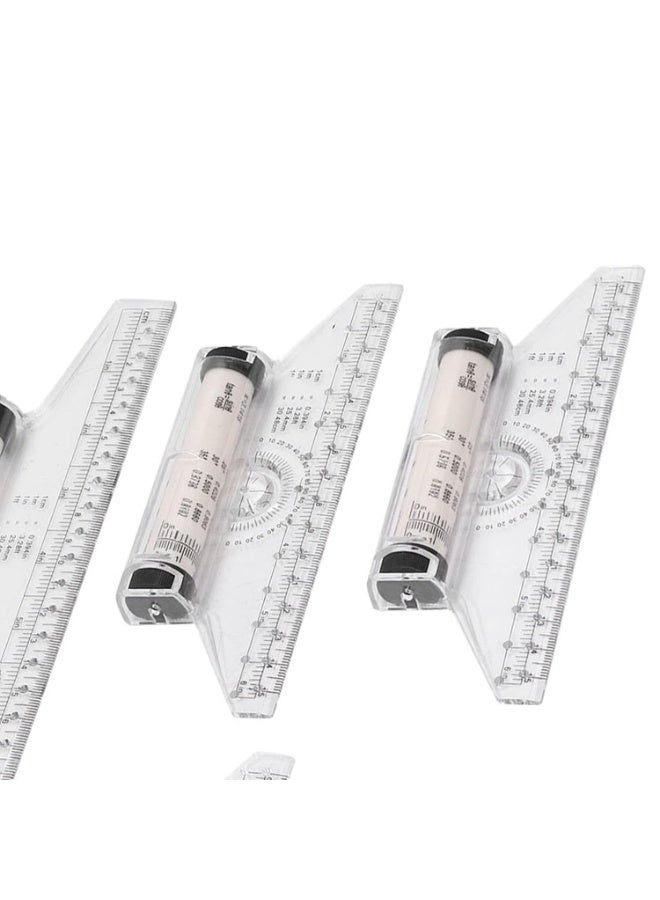 jaexest Parallel Rolling Ruler – Roller Ruler Portable 5-Piece Set – Stable Sliding Transparent Clear Scale – with Practical Formulas for Work, School, Drawing, Design - Image 5