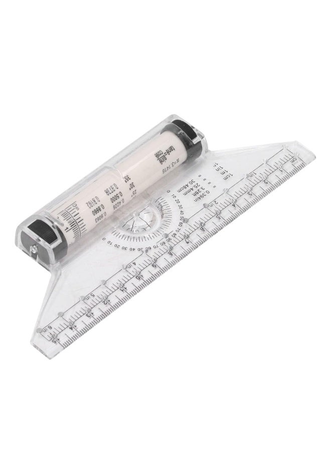 jaexest Parallel Rolling Ruler – Roller Ruler Portable 5-Piece Set – Stable Sliding Transparent Clear Scale – with Practical Formulas for Work, School, Drawing, Design - Image 4