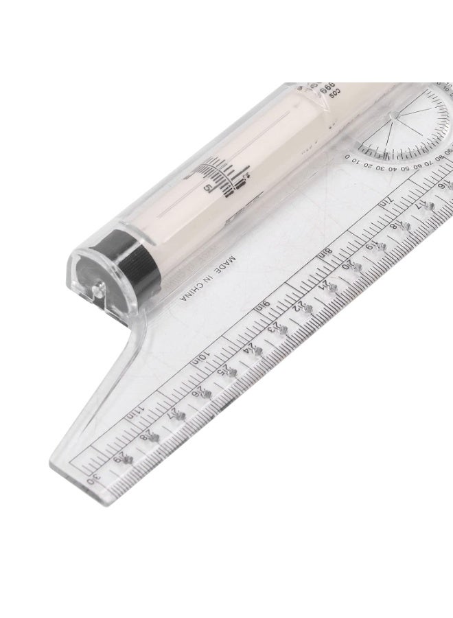 jaexest Parallel Rolling Ruler – Roller Ruler Portable 5-Piece Set – Stable Sliding Transparent Clear Scale – with Practical Formulas for Work, School, Drawing, Design - Image 3