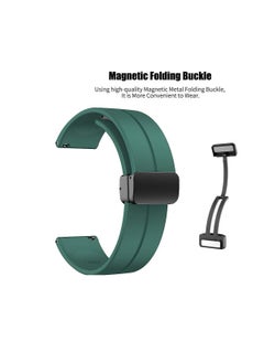 Generic 22mm Silicone Strap With Magnetic Folding Buckle For  Xiaomi Watch Color Sport Color 2 S1 Active/ Huami Amazfit GTR 47mm GTR 3 Pro  Green  - Image 3