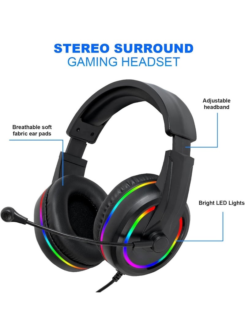 طقم لوحة مفاتيح سلكية وماوس باد بإضاءة ليد - كيبورد ألعاب مريح بإضاءة خلفية - متوافق مع الكمبيوتر واللابتوب وأجهزة الألعاب بلاي ستيشن وإكس بوكس - Image 5