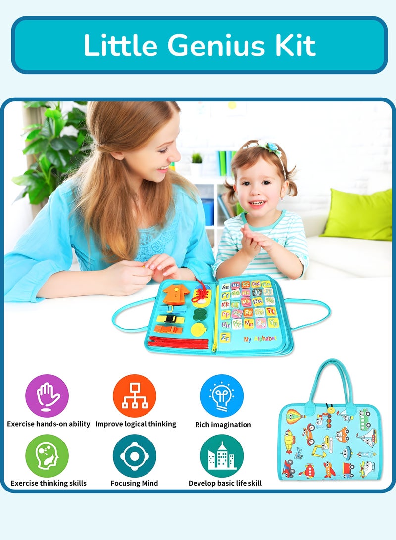 Sanirell 10 in 1 Montessori Busy Book for Toddlers 1-5, Activity Baby Book with Life Skill Reduces Screen Time, Preschool Learning Education Montessori Busy Board for Problem Solving & Imagination Fun - Image 5