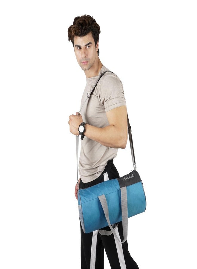 Modish Gym Bag for Men & Women | Duffle Bag with Quick Access Side mesh Pocket and Spacious Main Compartment | Gym Duffle Bag with Adjustable Shoulder Strap. (Blue) - Image 3