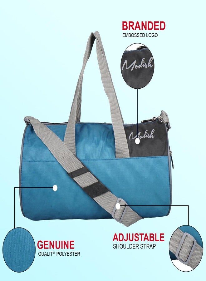 Modish Gym Bag for Men & Women | Duffle Bag with Quick Access Side mesh Pocket and Spacious Main Compartment | Gym Duffle Bag with Adjustable Shoulder Strap. (Blue) - Image 2