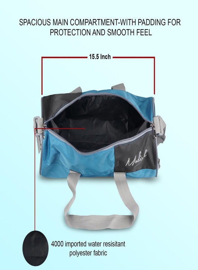 Modish Gym Bag for Men & Women | Duffle Bag with Quick Access Side mesh Pocket and Spacious Main Compartment | Gym Duffle Bag with Adjustable Shoulder Strap. (Blue) - Image 5