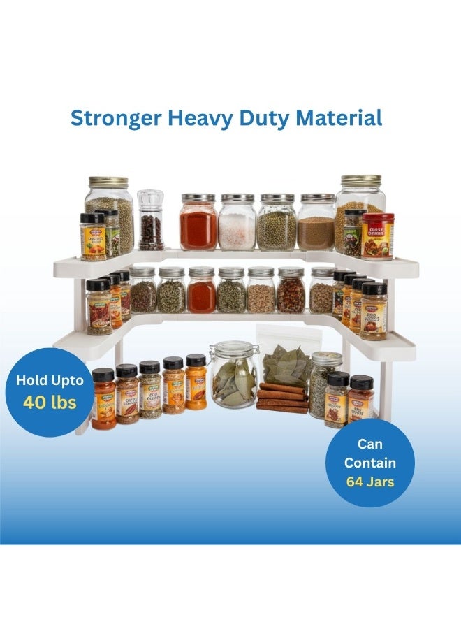 FLYZEO 2-Tier Kitchen Spice Organizer Shelf – Countertop & Cabinet Rack for Spices & Seasonings - Image 2