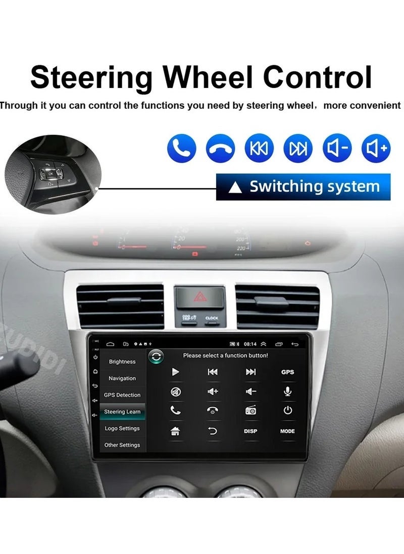 رايموس ستيريو سيارة أندرويد لتويوتا يارس 2007-2012 دعم Apple Carplay Android Auto Wireless Bluetooth USB تشغيل الصوت فيديو كاميرا الرؤية الليلية وشملت IPS شاشة تعمل باللمس DSP - Image 2