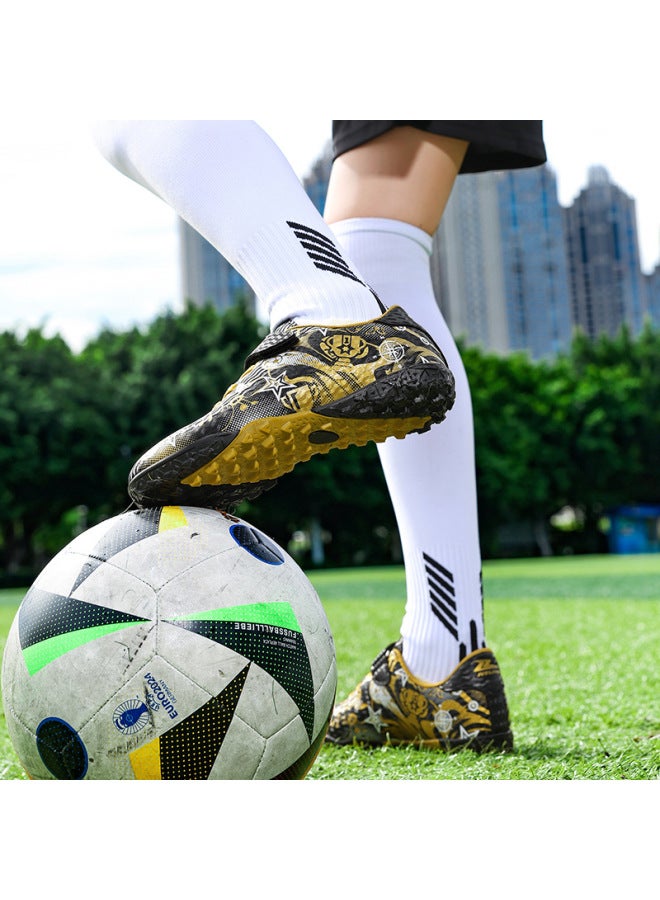 Campus Spring And Autumn Compeion Sneakers With Broken Studs For Primary School Boys, New Sports Football Shoes With Velcro For Older Children