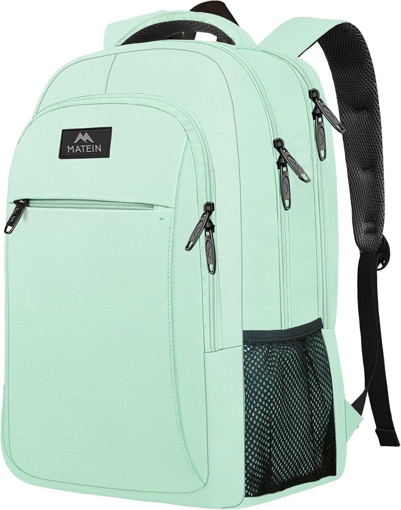 MATEIN Travel Laptop Backpack, 15.6 Inch Computer Backpack, Slim Lightweight Fashion Water Resistant Womens Traveling Backpack Casual Daypack for College Office, Mint Green - Image 1