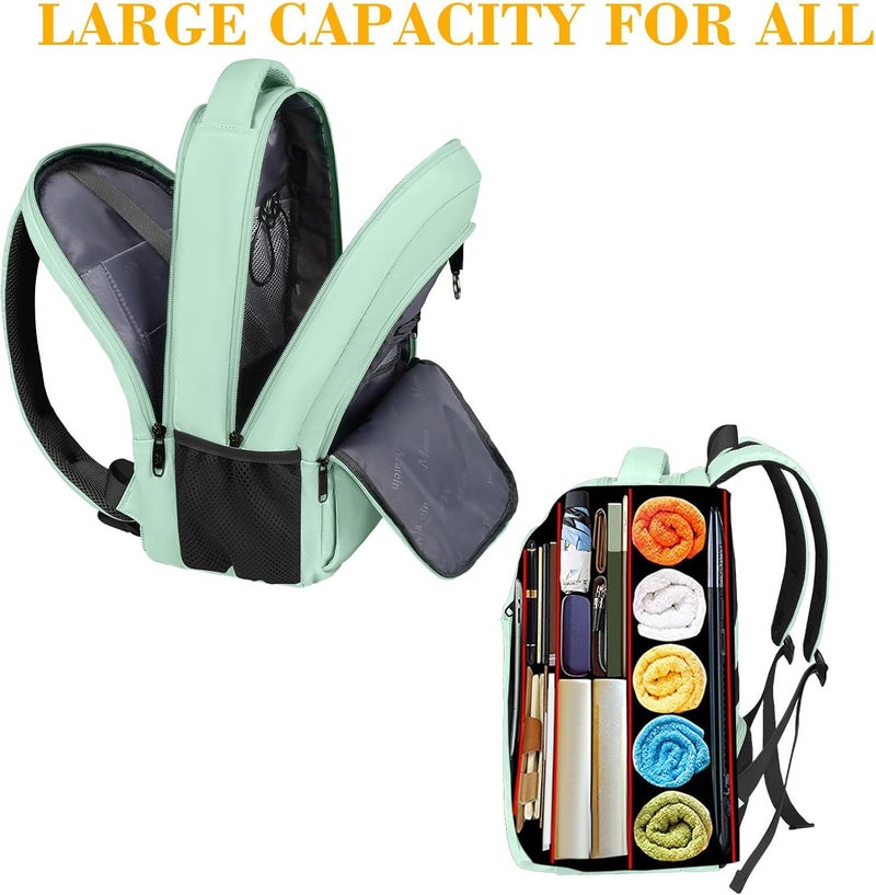 MATEIN Travel Laptop Backpack, 15.6 Inch Computer Backpack, Slim Lightweight Fashion Water Resistant Womens Traveling Backpack Casual Daypack for College Office, Mint Green - Image 4