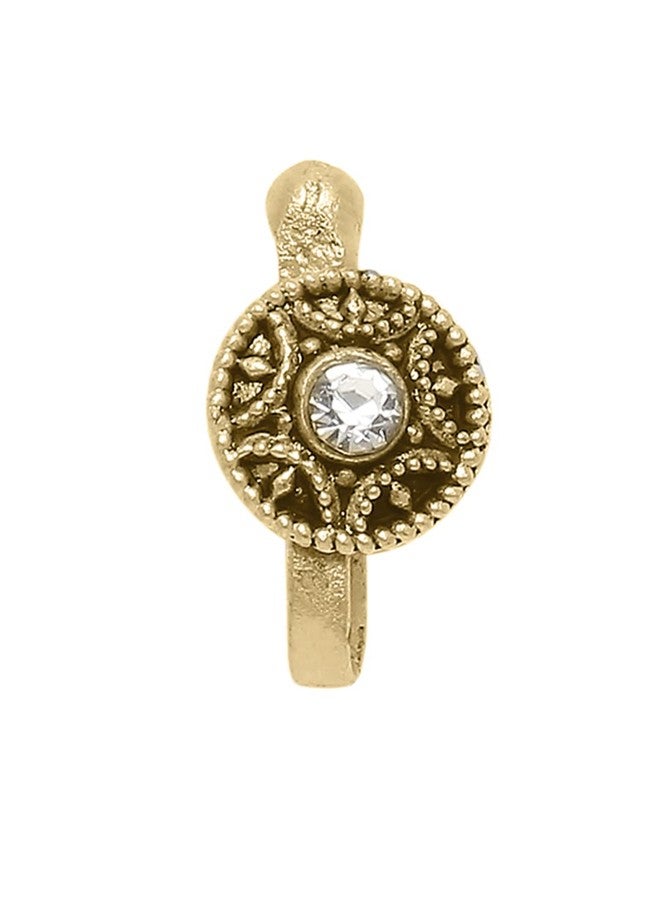 fabula by OOMPH Jewellery Antique Gold Tone Ethnic Nose Pin For Women & Girls Stylish Latest - Image 2