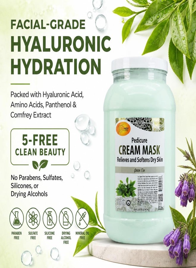 SPA REDI Green Tea Pedicure Mask - Hyaluronic Acid & Comfrey Extract Foot Mask for Cracked Heels & Dry Skin | Paraben-Free, Sulfate-Free, Cruelty-Free | Professional & At-Home Use | 128 oz - Image 5