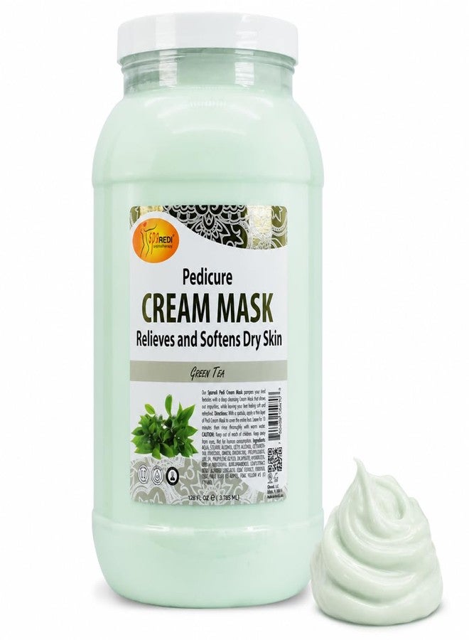 SPA REDI Green Tea Pedicure Mask - Hyaluronic Acid & Comfrey Extract Foot Mask for Cracked Heels & Dry Skin | Paraben-Free, Sulfate-Free, Cruelty-Free | Professional & At-Home Use | 128 oz - Image 1