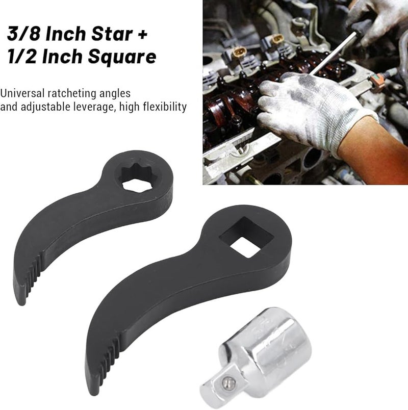FOSA 3 8In Star To 1 2In Square Serrated Pry Bar Wrench Adapter Head Tool - Image 3