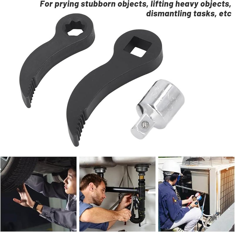 FOSA 3 8In Star To 1 2In Square Serrated Pry Bar Wrench Adapter Head Tool - Image 4