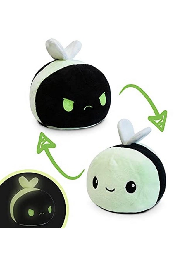TeeTurtle - - The Original Reversible Bee Plushie - Glow In The Dark - Cute Sensory Fidget Stuffed Animals That Show Your Mood - Perfect For Halloween! Small - Image 1