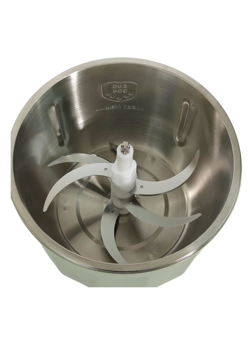HTH - Multifunction Electric Chopper 5L Capacity Food Processor Stainless Steel Six Knife Blade Mixer Bowl with Tripple Speed Mode 1100W Pure Copper Electric Motor Vegetables and Meat Grinder High Performance Kitchen Appliance with Safety Feature for Chopping Ice Crushing Mincing Grinding Pureeing Blending 39.5x25.5x22 cm - Image 1