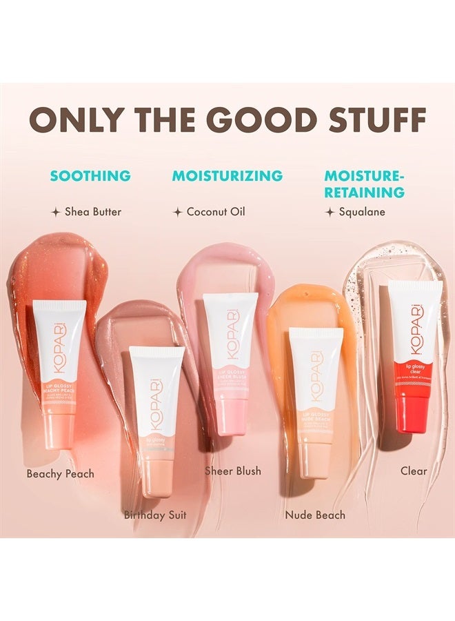 Kopari Coconut Lip Glossy - Clear - Hydrating and Moisturizing Coconut Oil, Vitamin E and Shea Butter Lip Gloss With 100% Organic Coconut Oil, Non GMO, Vegan Sulfate Free 0.35 Oz - Image 4