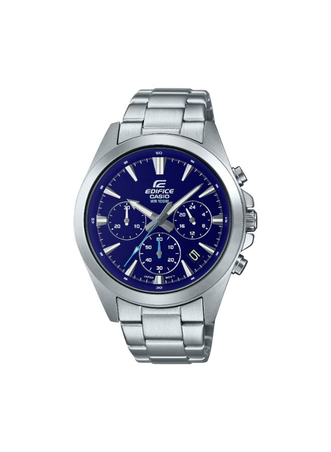 Casio Edifice EFV-630D-2AVUDF Men's Chronograph Watch, Blue Sunray Dial, Stainless Steel Band, 100M Water Resistant - Image 1