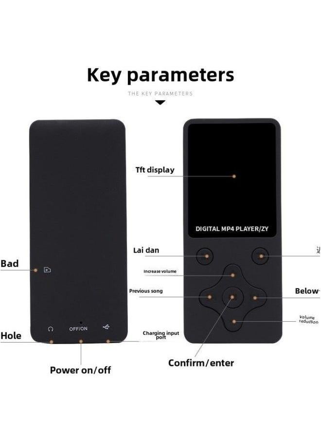 Bluetooth Mp3 Player Mp4 Thin Mini Student Portable Lossless Music Listening To Songs Wholesale-Body Color:White-Memory Capacity:Card (Cross Key) - Image 4