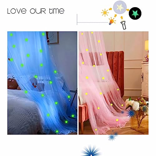 Eimilaly Stars Bed Canopy Glow in The Dark, Bed Canopy for Girls Mosquito Net, Princess Canopy for Girls Bed Room Decor, Purple - Image 4