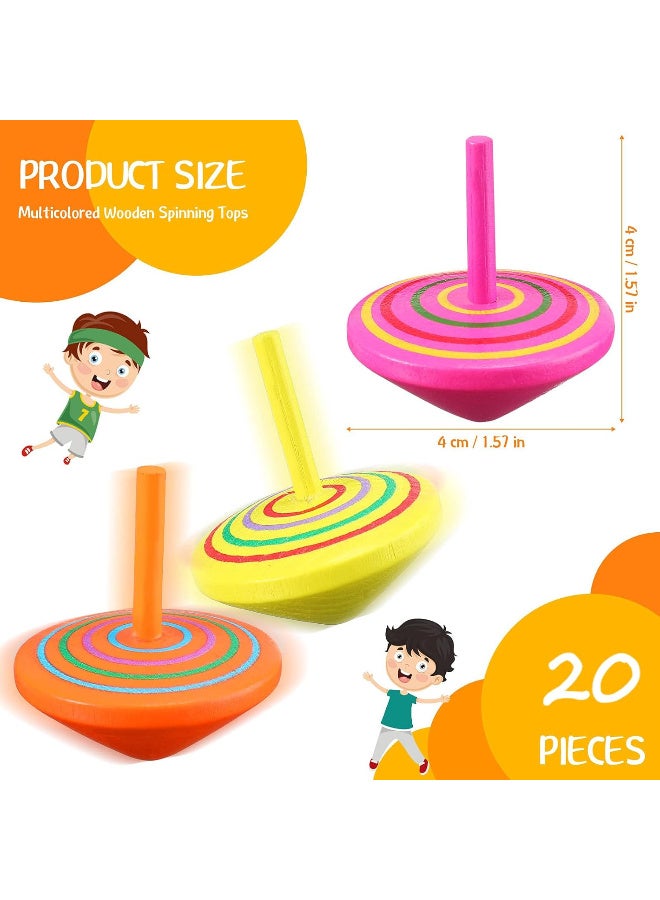 NQOOH Wooden Spinning Top Toy for Kids – 10 Colorful Traditional Tops for Fun and Focus Development - Image 5