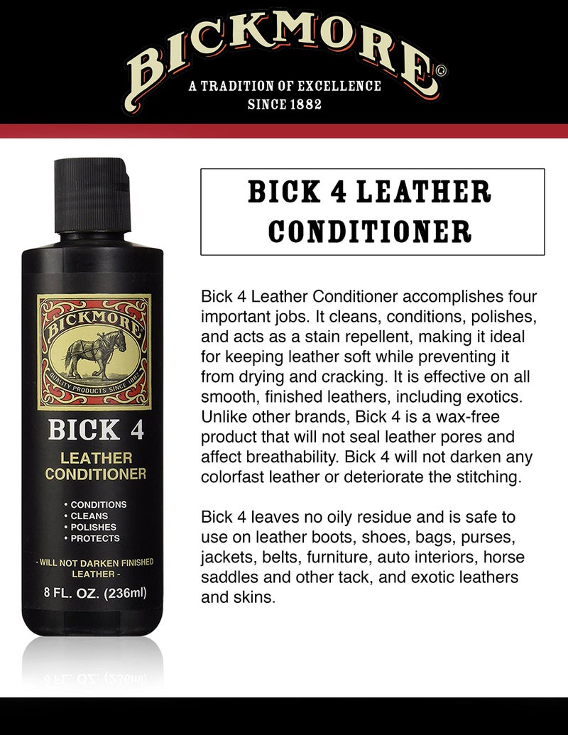Bickmore Boot Care Kit - Bick 1 Bick 4 & Gard-More - Leather Lotion Cleaner Conditioner & Protector - For Cleaning Softening and Protecting Boots Shoes Handbags Purses Jackets and More - Image 5