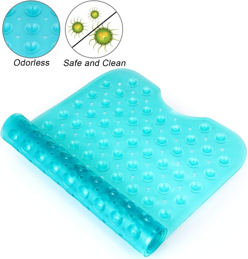 VHKD PVC Door Bathroom Mat Anti Skid Slip Green Long Bathroom mat (TransperentGreen 100x40cm) - Image 4