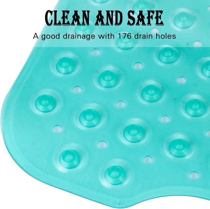 VHKD PVC Door Bathroom Mat Anti Skid Slip Green Long Bathroom mat (TransperentGreen 100x40cm) - Image 2