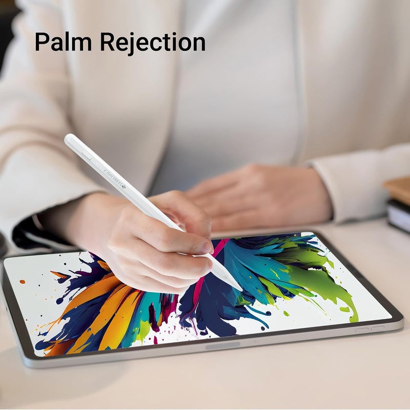 زيبونيكس قلم Pencil PRO الجديد لأجهزة iPad وiPad Mini وiPad Air وiPad Pro، مع رفض راحة اليد، دقة فائقة، رأس قلم قابل للاستبدال، هيكل ألومنيوم خفيف الوزن، تصميم قفل مغناطيسي - Image 2