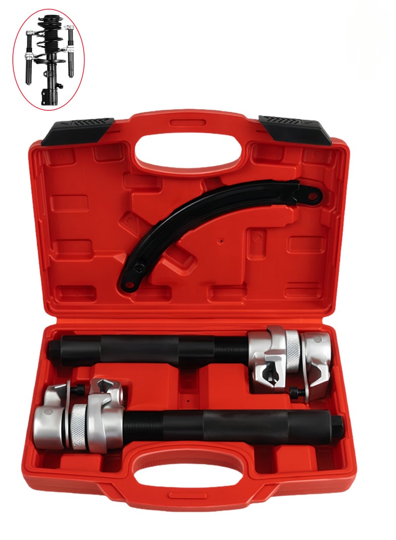 Generic 3-piece set of automotive shock absorber spiral strut spring compression tools，Alloy Steel Heavy-Duty Tool Set with Anti-Slip Grip & Adjustable Rails - Quenched & Safety Enhanced - Image 1