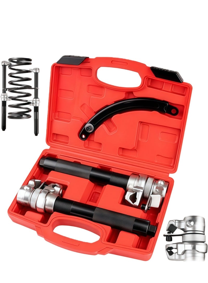 مجموعة من 3 قطع من أدوات ضغط زنبركات الدعامة الحلزونية لامتصاص الصدمات للسيارات، مجموعة أدوات شديدة التحمل من الفولاذ السبائكي مع قبضة مانعة للانزلاق وقضبان قابلة للتعديل - مُخمّدة ومعززة للسلامة - Image 1